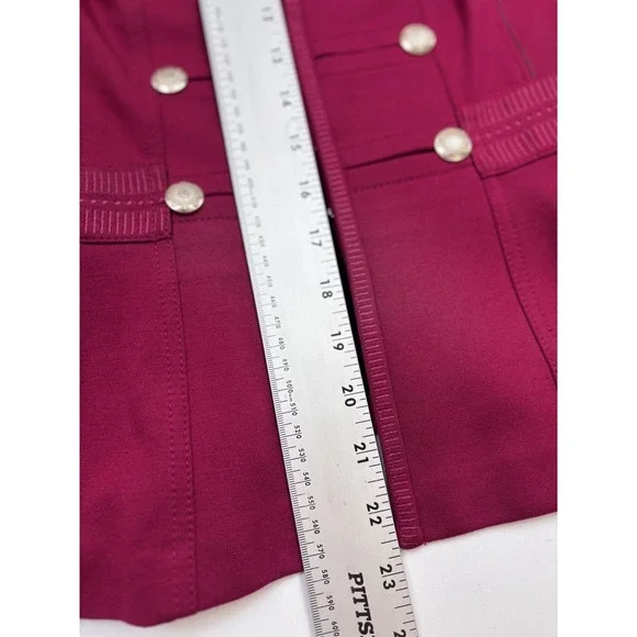 White House Black Market Jacket Military Ponte Knit Red Women's Size 2 - Picture 7 of 8